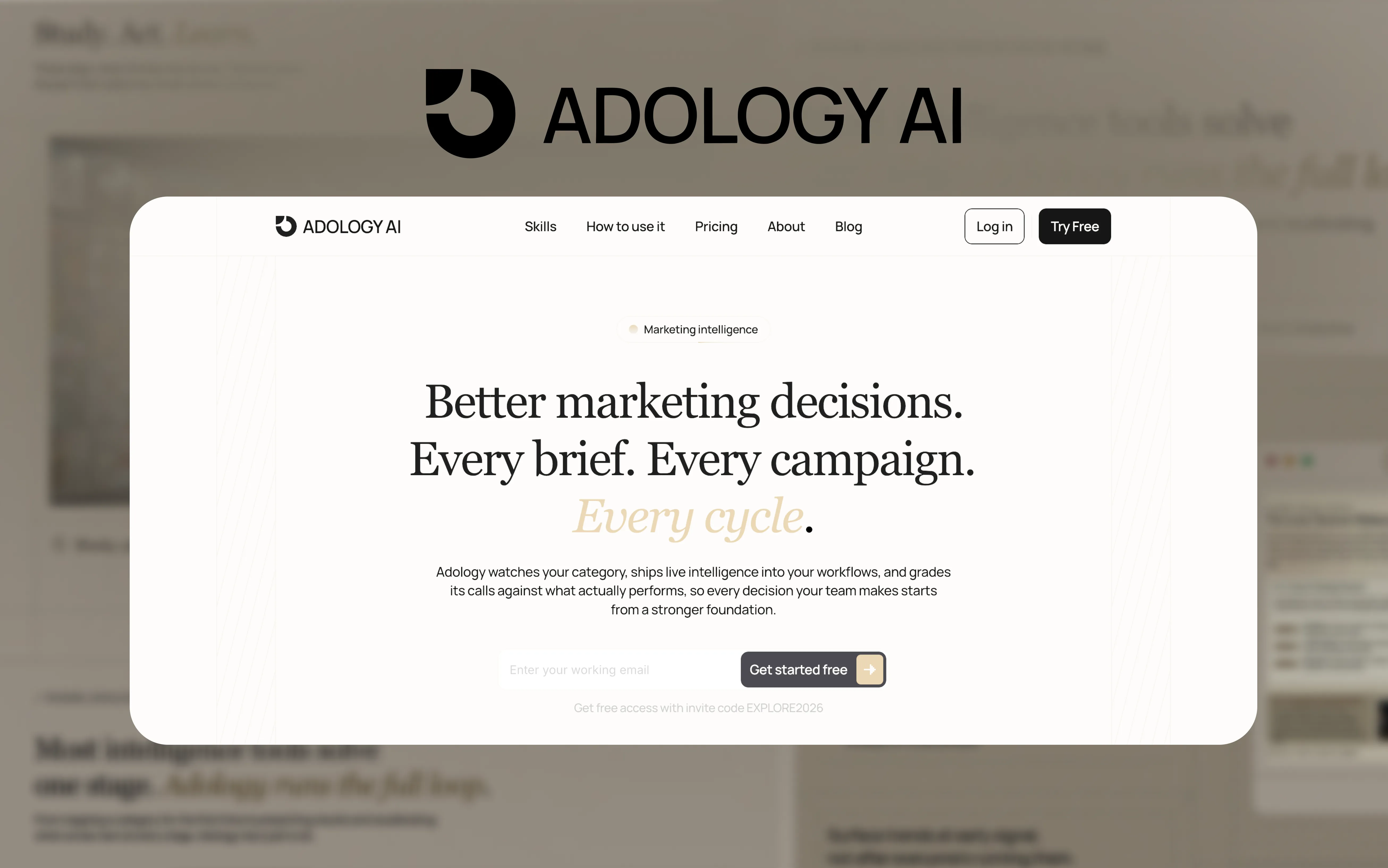 Adology: Agentic Intelligence Platform for Creative Analytics, preview